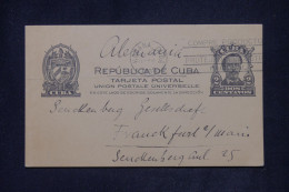 CUBA - Entier Postal De La Havane Pour L'Allemagne En 1938   - L 142312 - Lettres & Documents