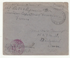 American Expeditionary Forces (A.E.F.) Passed As Censored On Letter Cover Posted 1918 France To Bridgeport, CT B230301 - Otros & Sin Clasificación