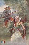 MILITARIA - Patriotique - Femme Au Bonnet Frugien Tient Les Palmes De La Gloire - Carte Postale Ancienne - Patriotic