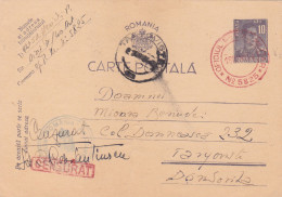 Romania, 1944, WWII Military Censored CENSOR ,POSTCARD STATIONERY  POSTMARK  TARGOVISTE,OPM #5825 - Lettres 2ème Guerre Mondiale