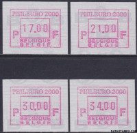 België 2000 - Mi:autom 42, Yv:TD 50A, OBP:ATM 102 Set, Machine Stamp - XX - Phileuro 2000 - Nuovi