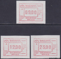 België 1985 - Mi:autom 4, Yv:TD 10, OBP:ATM 60 Set, Machine Stamp - XX - Relifil - Mint