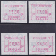 België 1998 - Mi:autom 36, Yv:TD 45, OBP:ATM 96 Set, Machine Stamp - XX - Phileuro 98 - Mint
