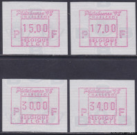 België 1998 - Mi:autom 37, Yv:TD 47, OBP:ATM 97 Set, Machine Stamp - XX - Philabourse 98 - Mint