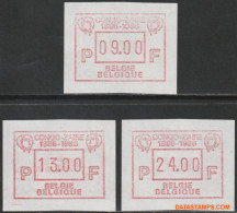 België 1986 - Mi:autom 5, Yv:TD 11, OBP:ATM 62 Set, Machine Stamp - XX - Congo Zaire With Decimal Point - Mint
