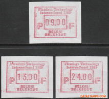 België 1989 - Mi:Autom 16, Yv:TD 22, OBP:ATM 73 Set, Machine Stamp - XX - Flanders Technology - Mint