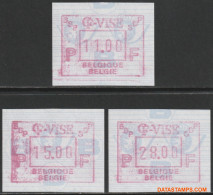 België 1991 - Mi:Autom 26, Yv:TD 35, OBP:ATM 86 Set, Machine Stamp - XX - Gandae 91 - Mint