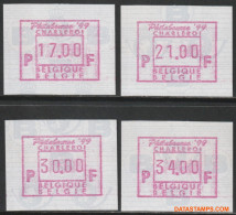 België 1999 - Mi:autom 38, Yv:TD 47, OBP:ATM 98 Set, Machine Stamp - XX - Philabourse 99 - Mint