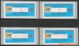 België 2008 - Mi:Autom 64, Yv:TD 72, OBP:ATM 121 Set, Machine Stamp - XX - Luxphila The Smurfs - Neufs