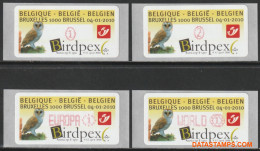 België 2010 - Mi:Autom 68, Yv:TD 76, OBP:ATM 125 Set, Machine Stamp - XX - Birdpex Brussels - Neufs