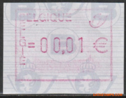 België 2001 - OBP:ATM 107 IV/TE, Machine Stamp - XX - Mailing Vignette In Euro Inkblot - Nuovi