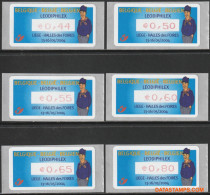 België 2004 - Mi:Autom 54, Yv:TD 62, OBP:ATM 111 Set, Machine Stamp - XX - Leodiphilex Comma - Mint