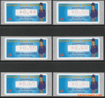 België 2004 - Mi:Autom 54, Yv:TD 62, OBP:ATM 111A Set, Machine Stamp - XX - Leodiphilex Point - Mint
