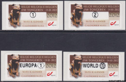België 2012 - Mi:Autom 79, Yv:TD 87, OBP:ATM 136 Set, Machine Stamp - XX - Maya Calendar - Mint