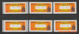 België 2004 - Mi:autom 53, Yv:TD 61, OBP:ATM 110A Set, Machine Stamp - XX - Leodiphilex - Mint