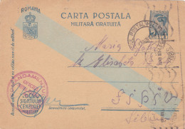 Romania, 1944, WWII Military Censored CENSOR ,POSTCARD STATIONERY  POSTMARK SIBIUI,OPM # 3031 - Lettres 2ème Guerre Mondiale