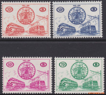België 1960 - Mi:eisenbahn 321/324, Yv:CP 369/372, OBP:TR 369/372, Railway Stamps - XX - 75 Prescription Congress Railw - Ungebraucht