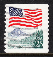 USA — SCOTT 2280a — YOSEMITE (MOTTLED TAGGING) #5 PNC — USED — RED INK IN NUMBER - Ruedecillas (Números De Placas)