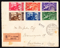 VATICAN CITY — SCOTT 41-46 —1933 INT. JUR. CONGRESS SET—USED ON COVER —SCV $199+ - Briefe U. Dokumente