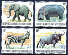 BURUNDI — SCOTT 593a//600a — 1983 WWF WILDLIFE OVPT ISSUE — USED — SCV $180 - Gebraucht