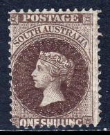 SOUTH AUSTRALIA — SCOTT 73a (SG 128) — 1891 1/- QV VANDYKE BROWN — MH — SCV $92 - Mint Stamps