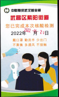 CHINA CHINE 2022 武汉核酸检测卡 Wuhan Nucleic Acid Detection Card 5.4 X 9.0 CM - 11 - Otros & Sin Clasificación