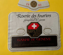 19959 -  Suisse Réserve Des Fourriers Groupement De Genève ARFS Gamay De Genève 1982 - Military