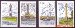 België 2006 - Mi:3577/3580, Yv:3514/3517, OBP:3529/3533, Stamp - □ - Lighthouses - 2001-…