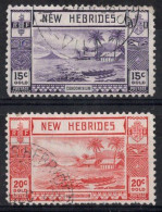 Nouvelles HEBRIDES Timbres-poste N°114 & 115 B/TB Des Dents Manquantes Sur Le N°115 Cote : 4.00€ - Oblitérés