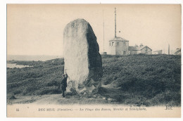 CPA 29 BEG MEIL La Plage Des Dunes Menhir Et Sémaphore - Beg Meil