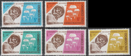 CONGO (République Démocratique Du) 594 à 598 ** MNH Anniversaire Indépendance Soldat Parachute Noratlas 1965 - Unused Stamps