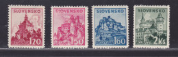 SLOVAQUIE N°   54 à 57 ** MNH Neufs Sans Charnière, Avec Adhérences (D9964) Châteaux - 1941 - Unused Stamps