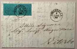 Stato Pontificio Sa.25 SPL ! (EX PROVERA) TOSCANELLA 1868 Lettera>Viterbo (A.Diena Lettre Pontifical States Cover - Kirchenstaaten