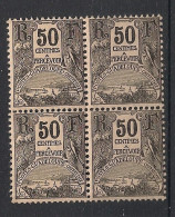 GUADELOUPE - 1904 - Taxe TT N°Yv. 20 - 50c Noir - Bloc De 4 - Neuf Luxe ** / MNH / Postfrisch - Timbres-taxe