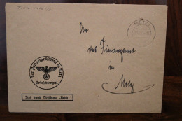 1944 Grande Polizei Dt Reich Cover Occupation Besetzung Löthringen Frei Durch Ablösung Metz - Guerra Del 1939-45