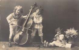 ART - MUSIQUE - Trois Enfants Jouent Du Violoncelle Et De La Clarinette - Carte Postale Ancienne - Altri & Non Classificati