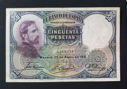 España Billete 50 Pesetas 1931 - 50 Pesetas