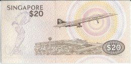 SINGAPOUR  -  SINGAPORE  -  20  Dollars  Nd(1979)   --  UNC  --   Concorde  - - Singapore