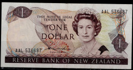 NEW ZEALAND 1981-1985 BANKNOTES ONE DOLLAR AAL 536687 UNC !! - New Zealand