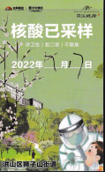 CHINA CHINE 2022 武汉核酸检测卡 Wuhan Nucleic Acid Detection Card 5.4 X 9.0 CM - 25 - Autres & Non Classés