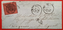 Stato Pontificio Sa.18 LUSSO ANGOLI DI FOGLIO (EX PROVERA)ROMA1868 Lettera>ANTEGNATE BERGAMO (Pontifical States XF Cover - Kerkelijke Staten