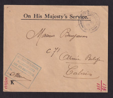 DDDD 843 --  Enveloppe Army Post Office Mai 1918 Vers Armée Belge à CALAIS - Railway District Engineer HAZEBROUCK YPRES - Zone Non Occupée