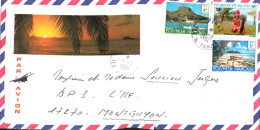 POLYNESIE AFFRANCHISSEMENT COMPOSE SUR LETTRE POUR LA FRANCE 1984 - Covers & Documents