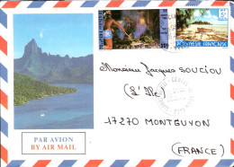 POLYNESIE AFFRANCHISSEMENT COMPOSE SUR LETTRE POUR LA FRANCE 1986 - Covers & Documents