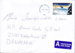 Iceland A Prioritaire Airmail Par Avion Label REYKJAVIK 2004 Cover Brief To Denmark Christmas Stamp Raindeer Rentier - Lettres & Documents