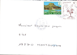 POLYNESIE AFFRANCHISSEMENT COMPOSE SUR LETTRE POUR LA FRANCE 1989 - Covers & Documents