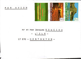 POLYNESIE AFFRANCHISSEMENT COMPOSE SUR LETTRE POUR LA FRANCE 1989 - Covers & Documents