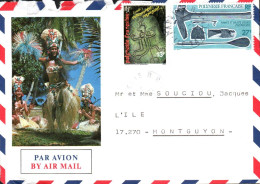 POLYNESIE AFFRANCHISSEMENT COMPOSE SUR LETTRE POUR LA FRANCE 1988 - Covers & Documents