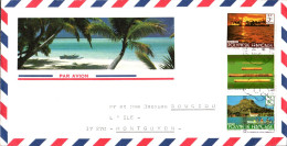 POLYNESIE AFFRANCHISSEMENT COMPOSE SUR LETTRE POUR LA FRANCE 1988 - Covers & Documents