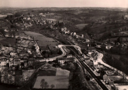 CPSM - PIERRE-BUFFIÈRE - Vue Aérienne (ligne Ch.de Fer) - Edition Combier - Pierre Buffiere